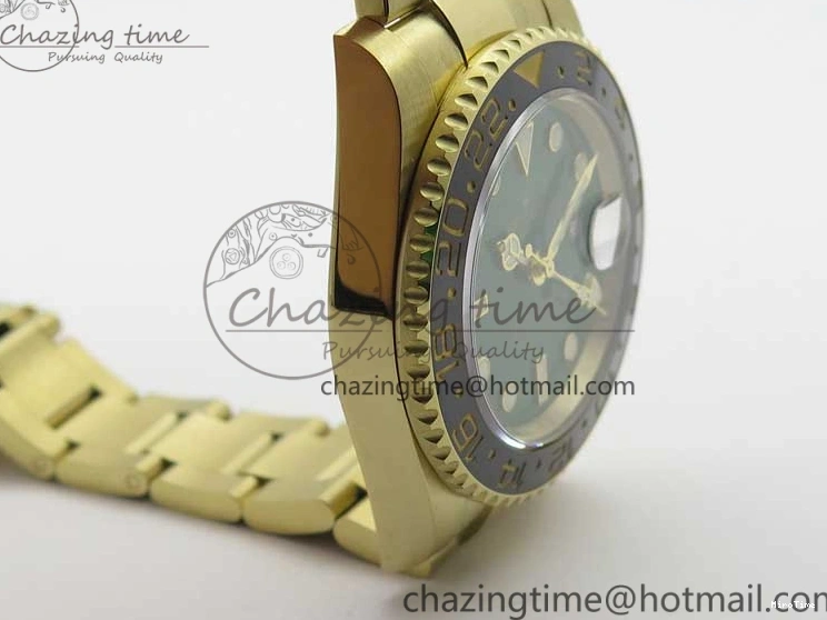 MiroTime 0202 TravelReady GMT Master II 116718 LN Black Ceramic 316L Steel GMF 1:1 Best Edition Green Dial on YG Bracelet A 2960